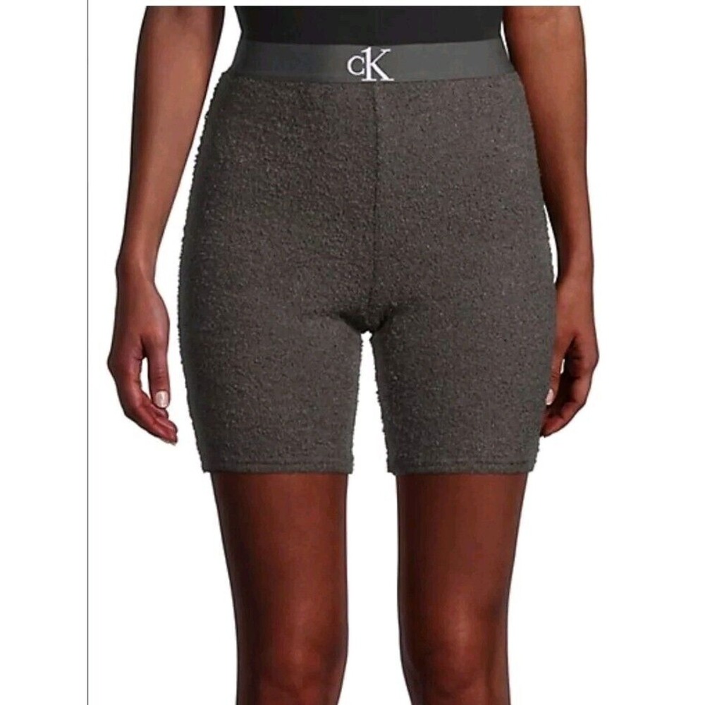 Calvin Klein Plush Sleep Shorts Womens Size XS Gray Pull On No Tag 1648